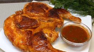 Сочный ЦЫПЛЕНОК ТАБАКА по - грузински на сковороде + рецепт Вкусного соуса к цыпленку