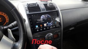 Снятие, установка магнитола на Тойота Королла Е150 на Андроид с камерой заднего вида