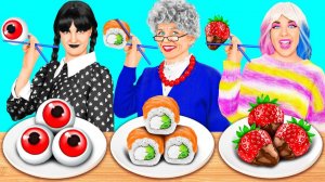 Кулинарный Челлендж# Уэнсдей Против Бабушки # Кулинарная битва с Секретными Гаджетами Fun Chall