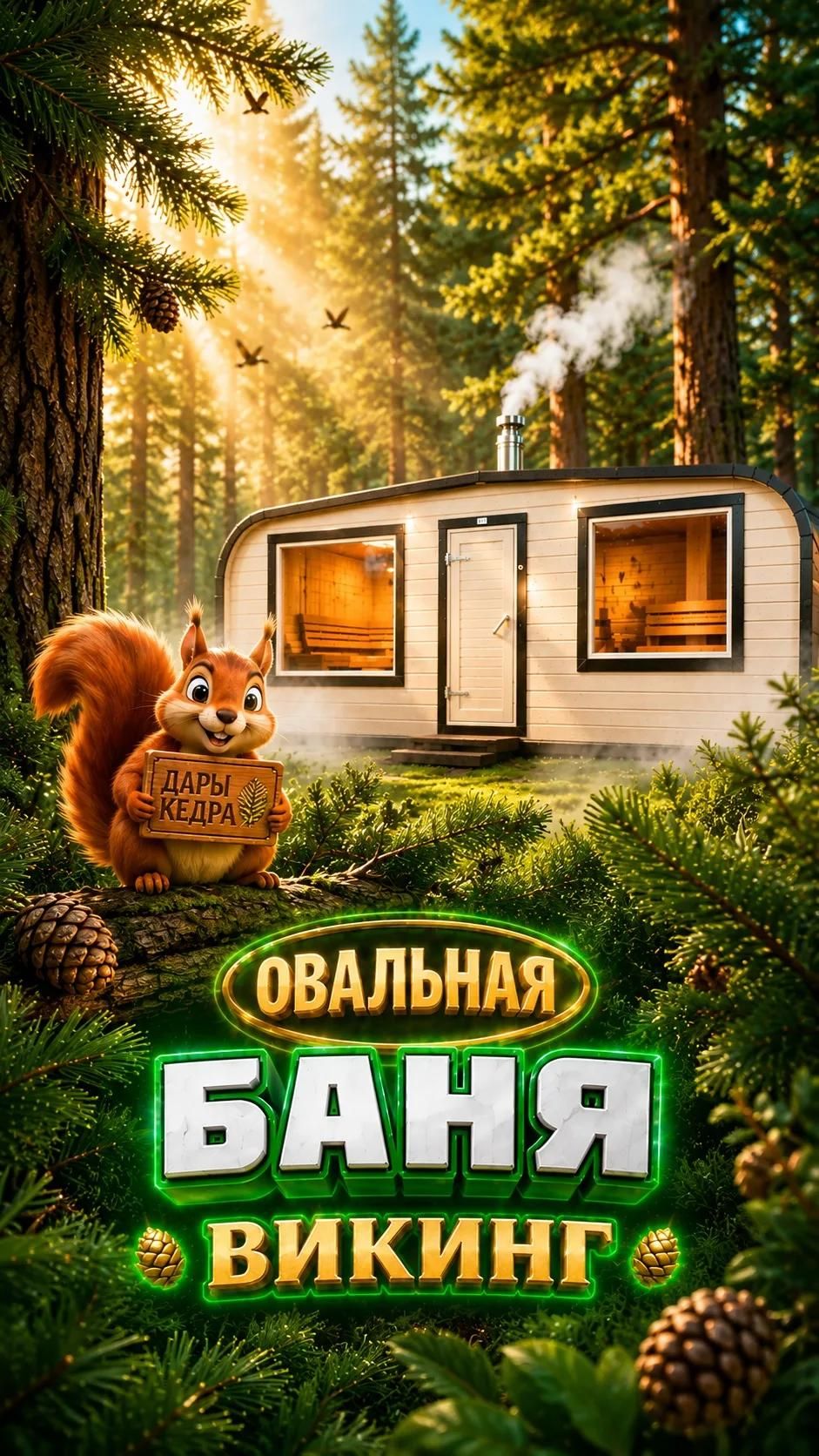 Баня-бочка из кедра Викинг 6 метров