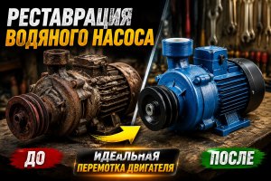 Реставрация очень старого водяного насоса: идеальная перемотка двигателя