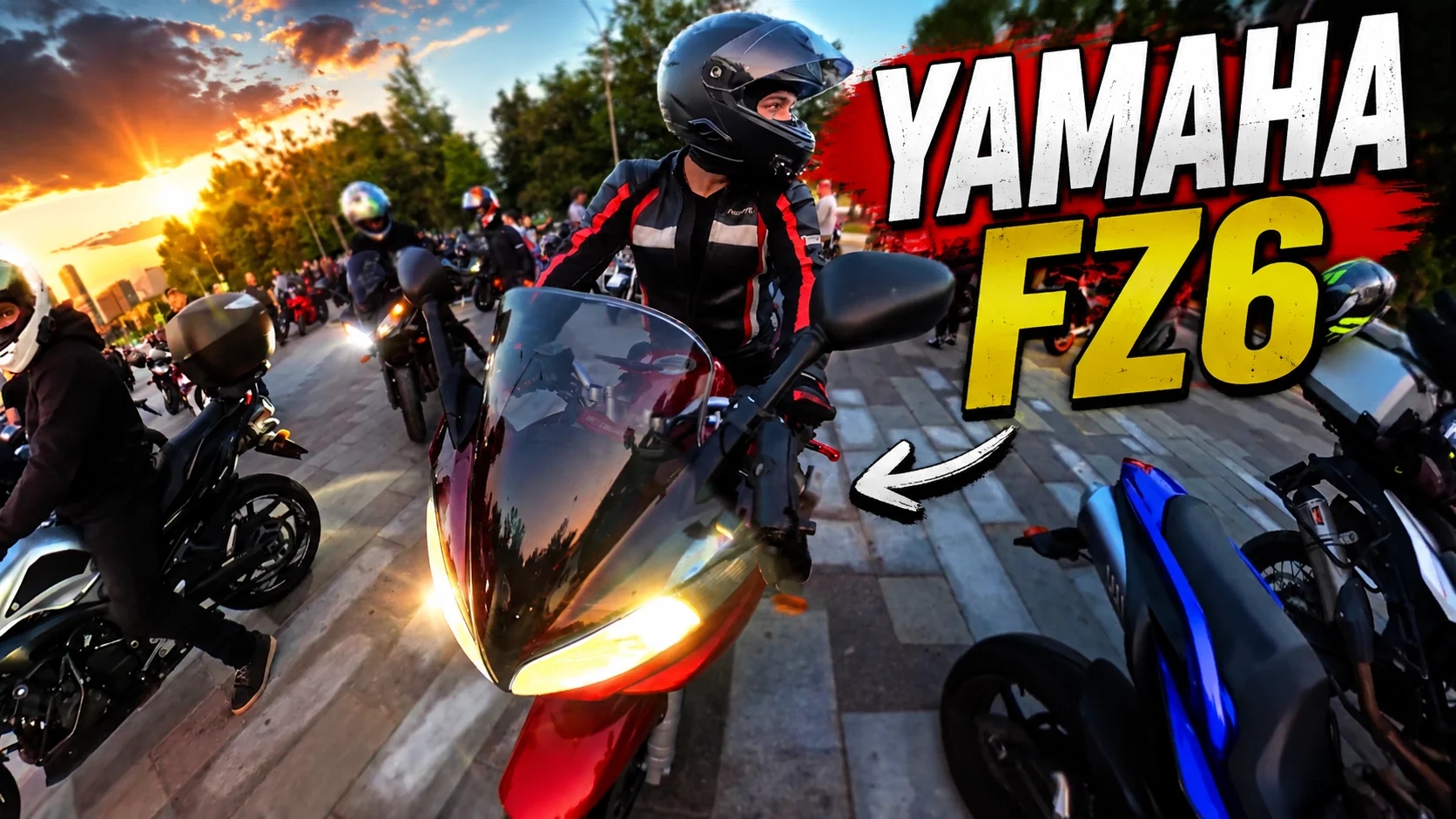 YAMAHA FZ6 ВДНХ. Закат на байках