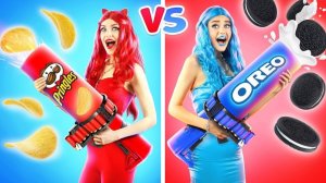 КРАСНАЯ VS СИНЯЯ ЕДА ЧЕЛЛЕНДЖ _ Едим Только Синие vs Красные Сладости! Битва цветов