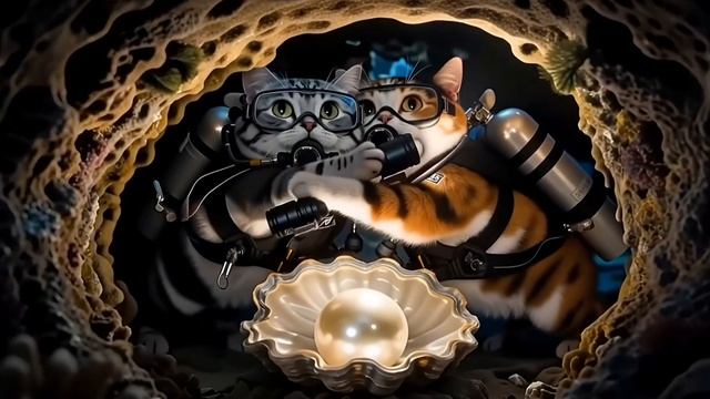 Это подводное приключение котиков растопит ваше сердце 🐱💙 Невероятная находка!