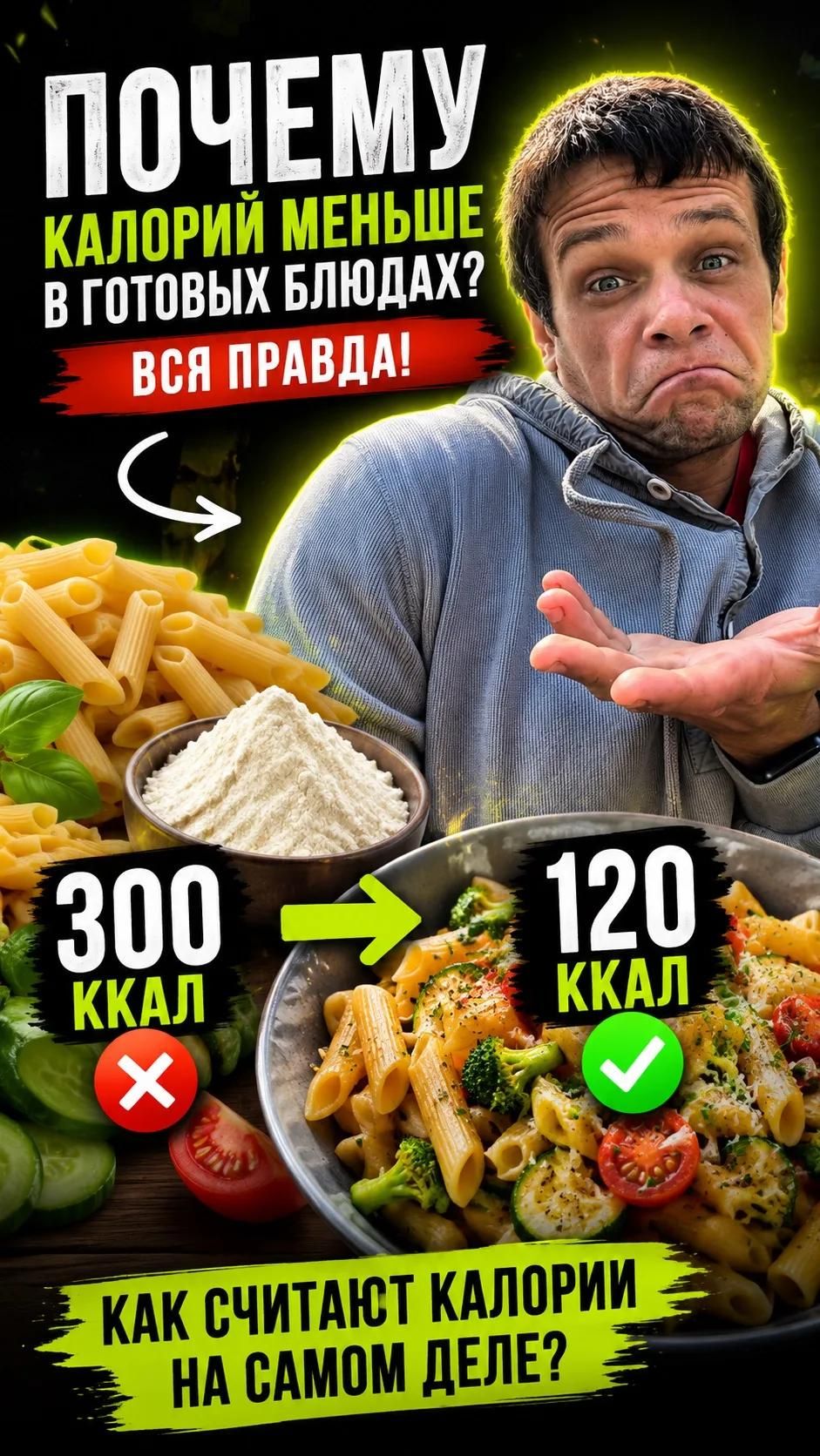 Куда исчезают калории при готовке? #калории #дефициткалорий #кбжу #питание #секретыпохудения