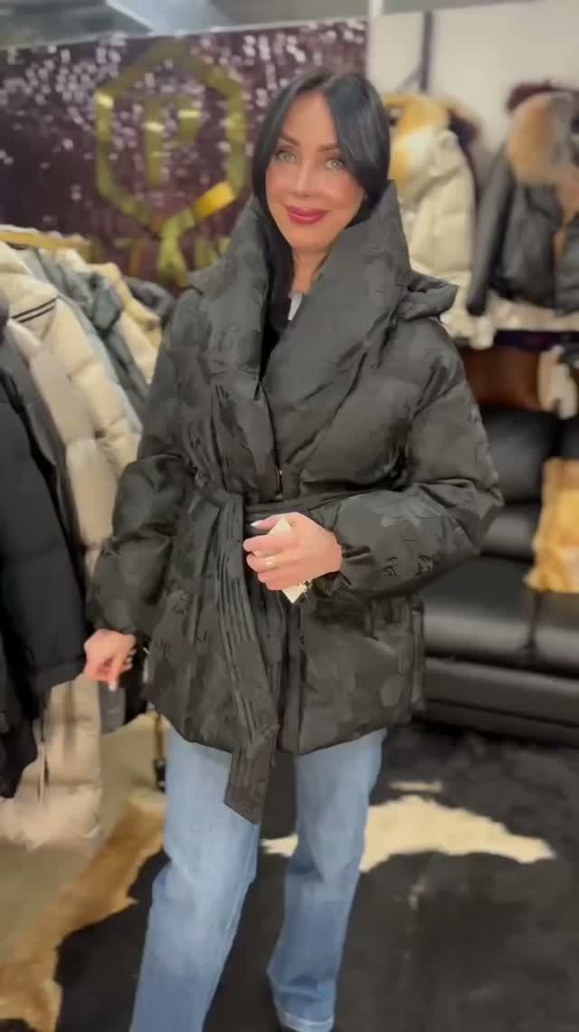 Пуховик с рисунком 3d цветы FLOWY