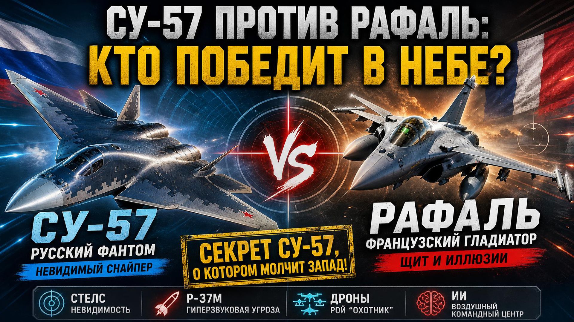 Су-57 ПРОТИВ Рафаля Почему Русский Истребитель Стирает Француза За Секунды