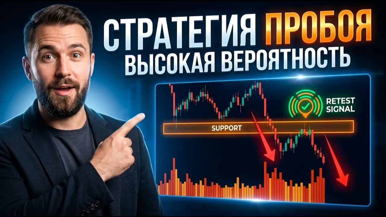 Стратегия прорыва с высокой вероятностью на основе объема и уровней поддержки и сопротивления