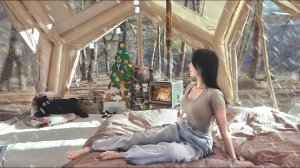 Зимняя ночь в уютной палатке с панорамным видом