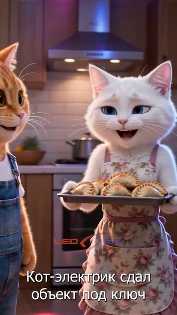Кот-электрик устроил дискотеку на кухне! 🐱