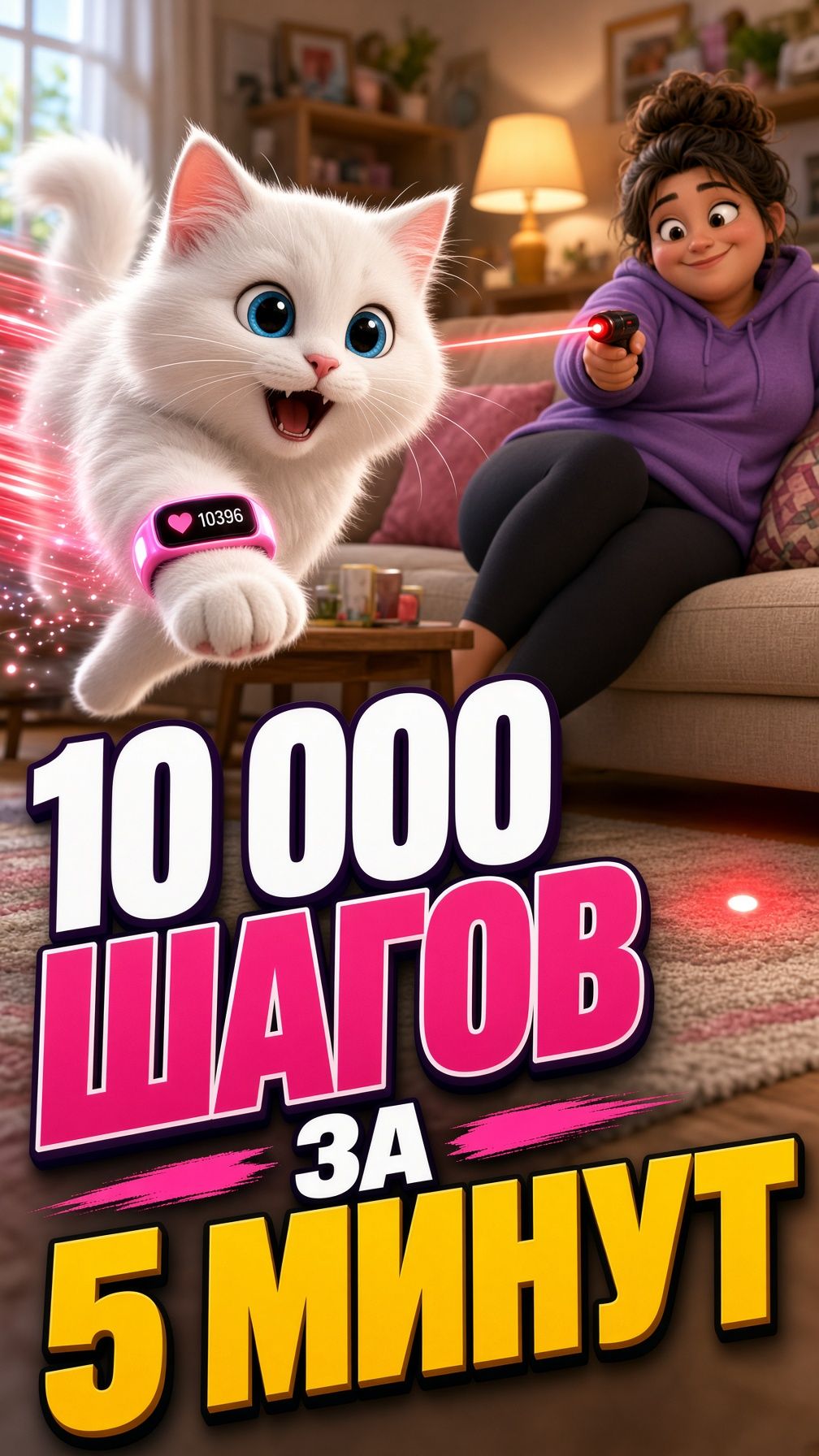 10 000 шагов за 5 минут: гениальный лайфхак 😂🐾 | Маша и Снежок (Серия 3) #коротыши (