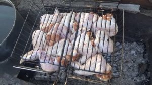 Жарю на мангале Крылышки в готовом маринаде!