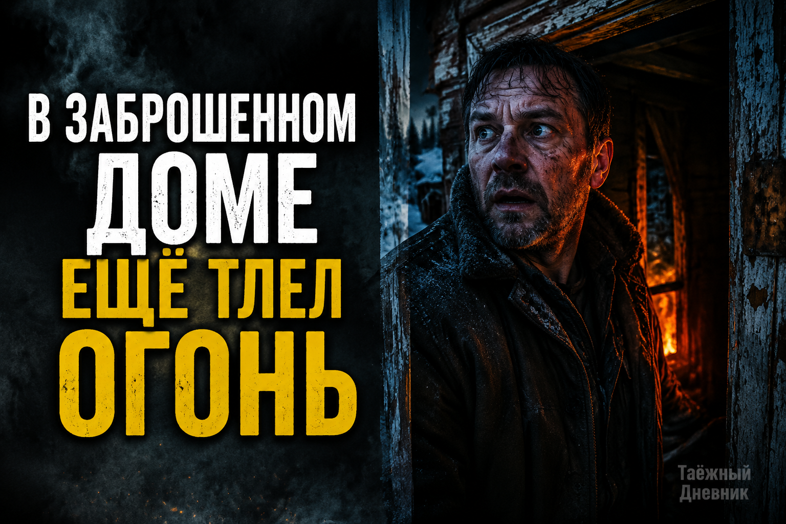 Свежая зола в заброшенном доме посреди тайги