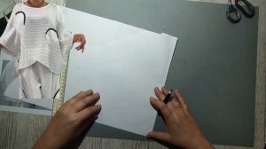 Моделирование. Асимметричная модель оверсайз с рукавом летучая мышь. Выкройка № 2188.