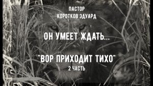 «Вор приходит тихо» 2 часть