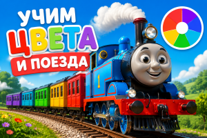 Учим цвета и поезда: развивающее видео о паровозах для детей