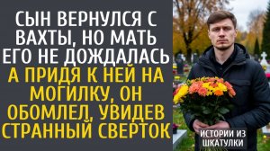 Истории из жизни Сын вернулся с вахты, но мать его не дождалась... А придя на могилку, увидел...