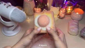 Мягкий ASMR: постукивание и растрескивание слоев воска (от 1 до 10) на сквише 🥠🥨🥐🥯🥖