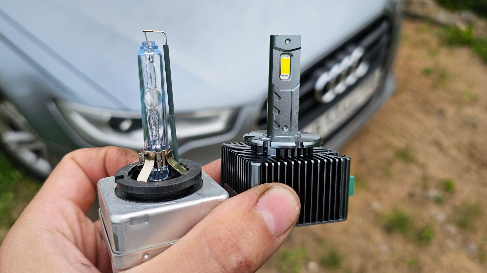 Светодиодные LED лампы D3S 4300k Bullvision в Audi A6 C7 вместо ксенона