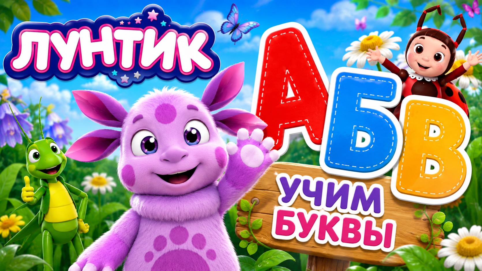 УЧИМ БУКВЫ ВМЕСТЕ С ЛУНТИКОМ! 🌑 РАЗВИВАЕМСЯ ВИЕСТЕ С ЛУНТИКОМ! 😀 ВИДЕО ДЛЯ ДЕТЕЙ 👶 #Детям
