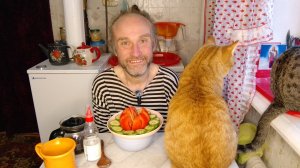 Обед с котями. Перепутал дни. Саботажница Циля. Мукбанг. Обжор. Еда на камеру. Диета. Шизофрения
