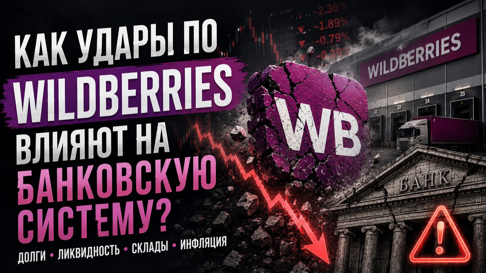Как удары по Wildberries влияют на банковскую систему? Долги, ликвидность, склады, инфляция.