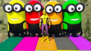 Мультик GTA 5_ Битва Человека-паука с Красным Миньоном — Эпичные Падения и Приколы #80