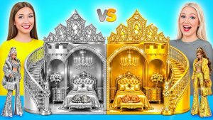 Строим Удивительный Кукольный Домик Золотой vs Серебряный Челлендж _ Крутые Творческие Лайфхаки