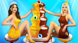 БОГАТАЯ VS БЕДНАЯ ШОКОЛАДНАЯ ЕДА ЧЕЛЛЕНДЖ _ Попробуй не засмеяться