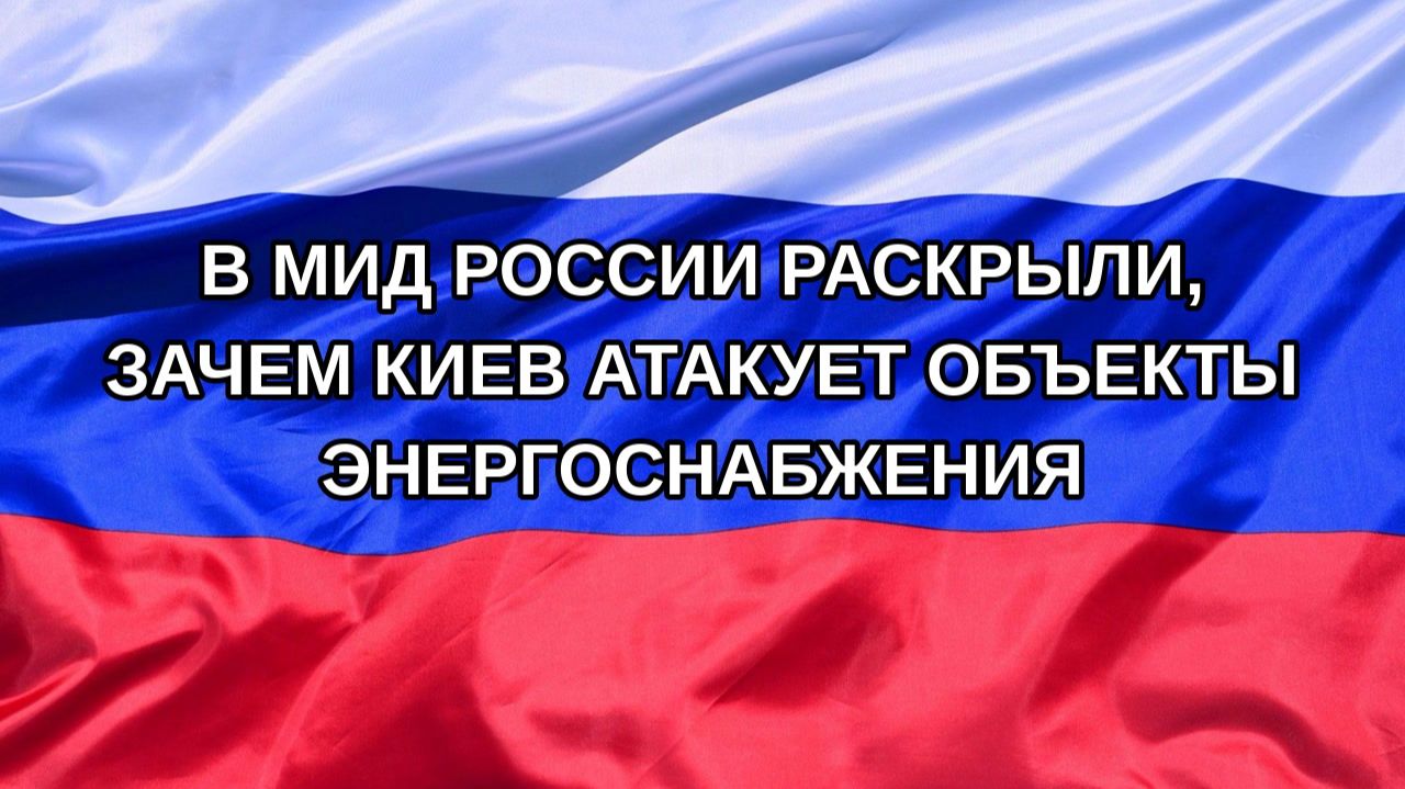 |Н. РФ| В МИД России раскрыли, зачем Киев атакует объекты энергоснабжения