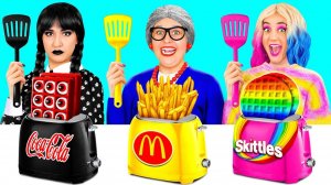 Кулинарный Челлендж# Уэнсдей Против Бабушки # Смешные Моменты от Fun Challenge