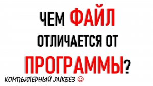ЧЕМ ФАЙЛ ОТЛИЧАЕТСЯ ОТ ПРОГРАММЫ? КОМПЬЮТЕРНЫЙ ЛИКБЕЗ