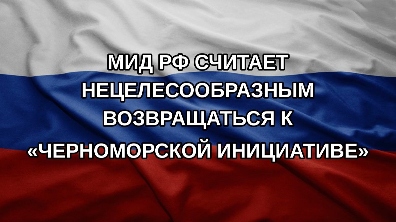 МИД РФ считает нецелесообразным возвращаться к «Черноморской инициативе»