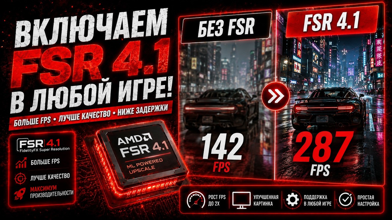 Включаем FSR 4.1 через OptiScaler (на примере 9070xt)