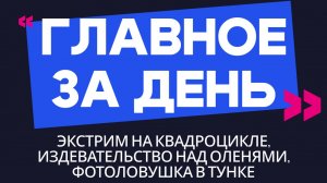 Главное за день: экстрим на квадроцикле, издевательство над оленями и фотоловушка в Тунке