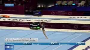 Российская гимнастка Мельникова выиграла золото чемпионата Европы в личном многоборье.