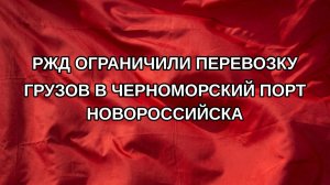 РЖД ограничили перевозку грузов в черноморский порт Новороссийска