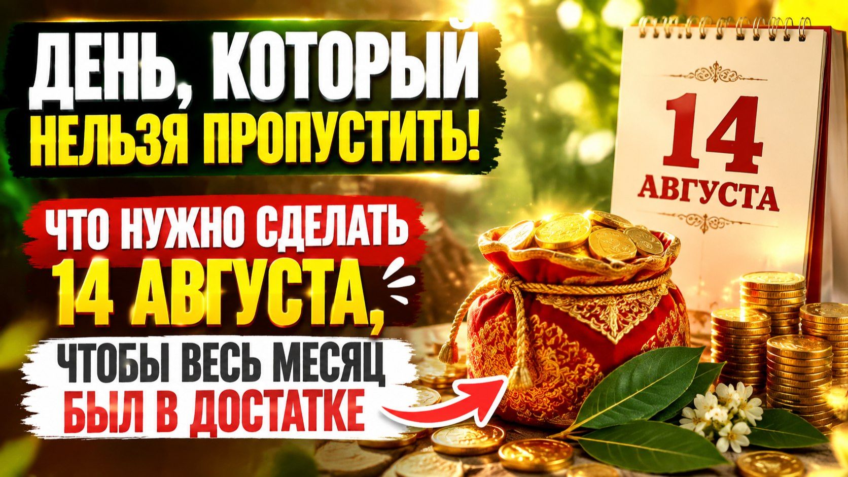День, который нельзя пропустить. Сделайте, чтобы быть в достатке.