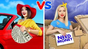 БОГАТАЯ ДЕВУШКА vs БЕДНАЯ ДЕВУШКА _ Волшебный баттл дорогих и дешевых снеков