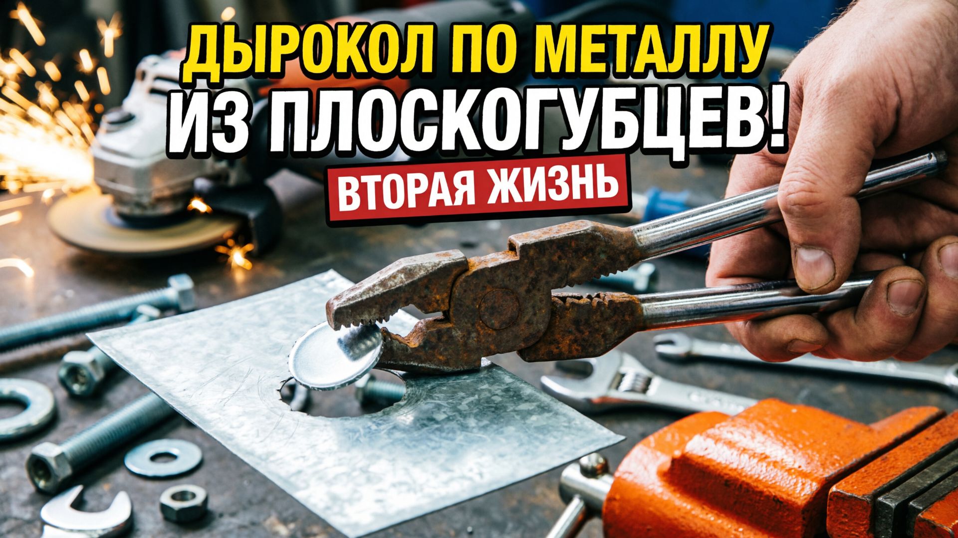 ПРОСЕКАТЕЛЬ ОТВЕРСТИЙ СВОИМИ РУКАМИ! Вторая жизнь старых плоскогубцев.  Мощная самоделка