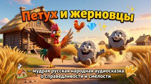 🐓💎✨ Петух и жерновцы — мудрая русская народная аудиосказка о справедливости и смелости 🏚️🌾