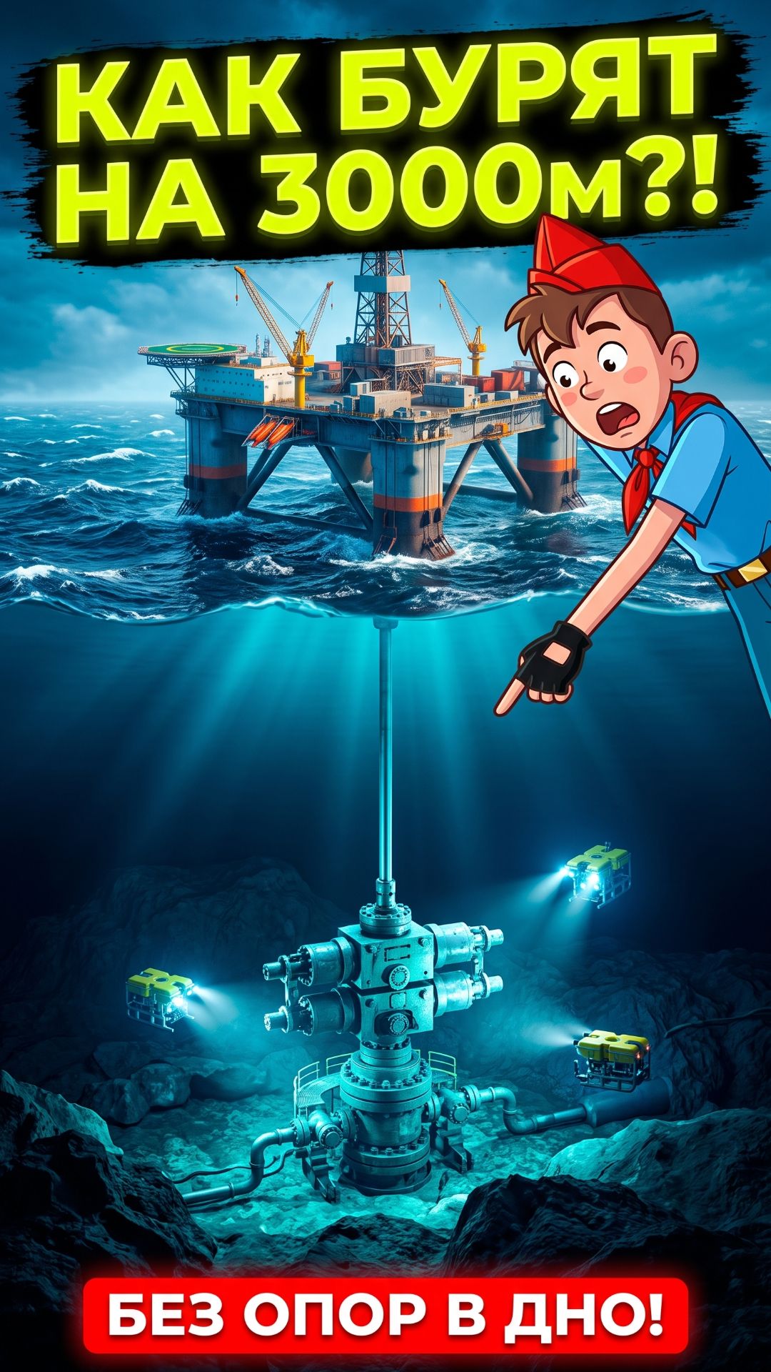 Как бурят нефть на глубине 3000 метров? Секреты плавучих платформ! 🛢🌊