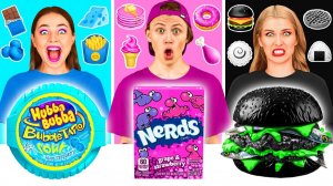 24 Часа Едим Еду Одного Цвета Челлендж # Смешные Моменты от Fun Challenge