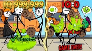 УПС! CAM: IQ 999 999. УМНЫЙ ПРОТИВ ГЛУПОГО. ЗАБАВНЫЕ ФЕЙЛЫ. УСПОКАИВАЮЩИЙ ГЕЙМПЛЕЙ STICKMAN [