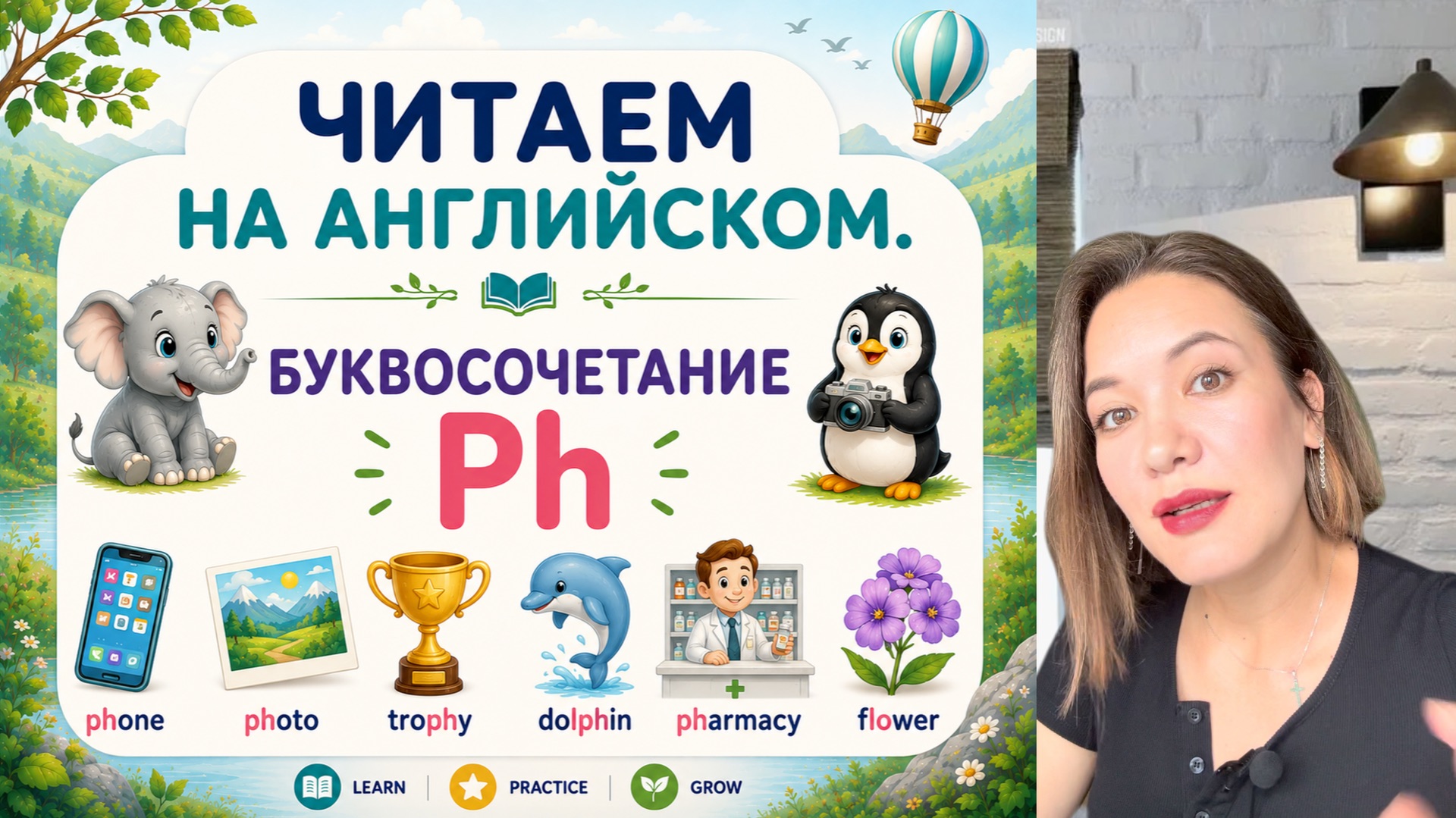 📖КАК НАУЧИТЬСЯ ЧИТАТЬ НА АНГЛИЙСКОМ ЯЗЫКЕ🌟Урок 12🌟 Буквосочетание Ph