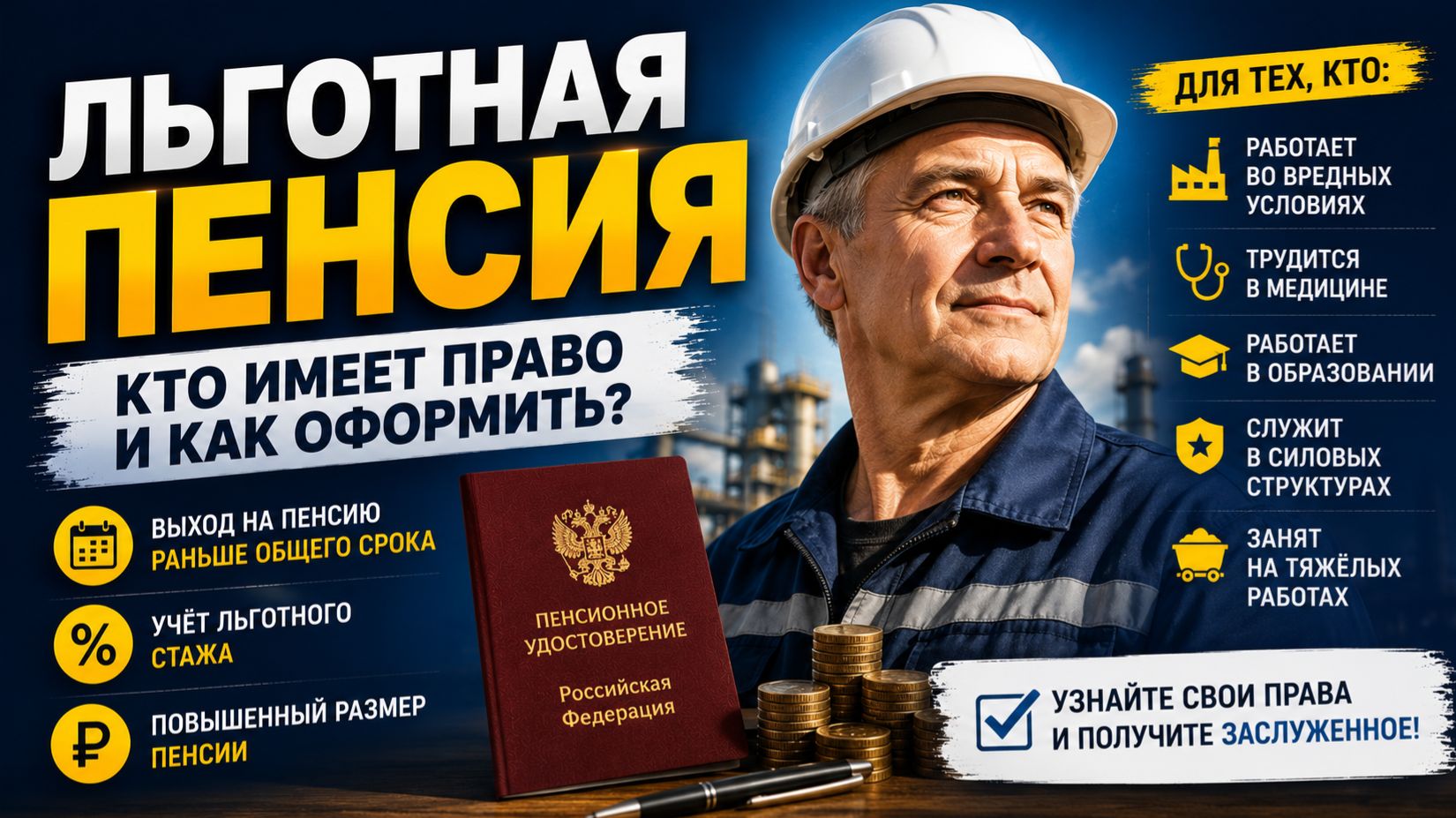 Льготная пенсия. Кто имеет право на досрочную пенсию