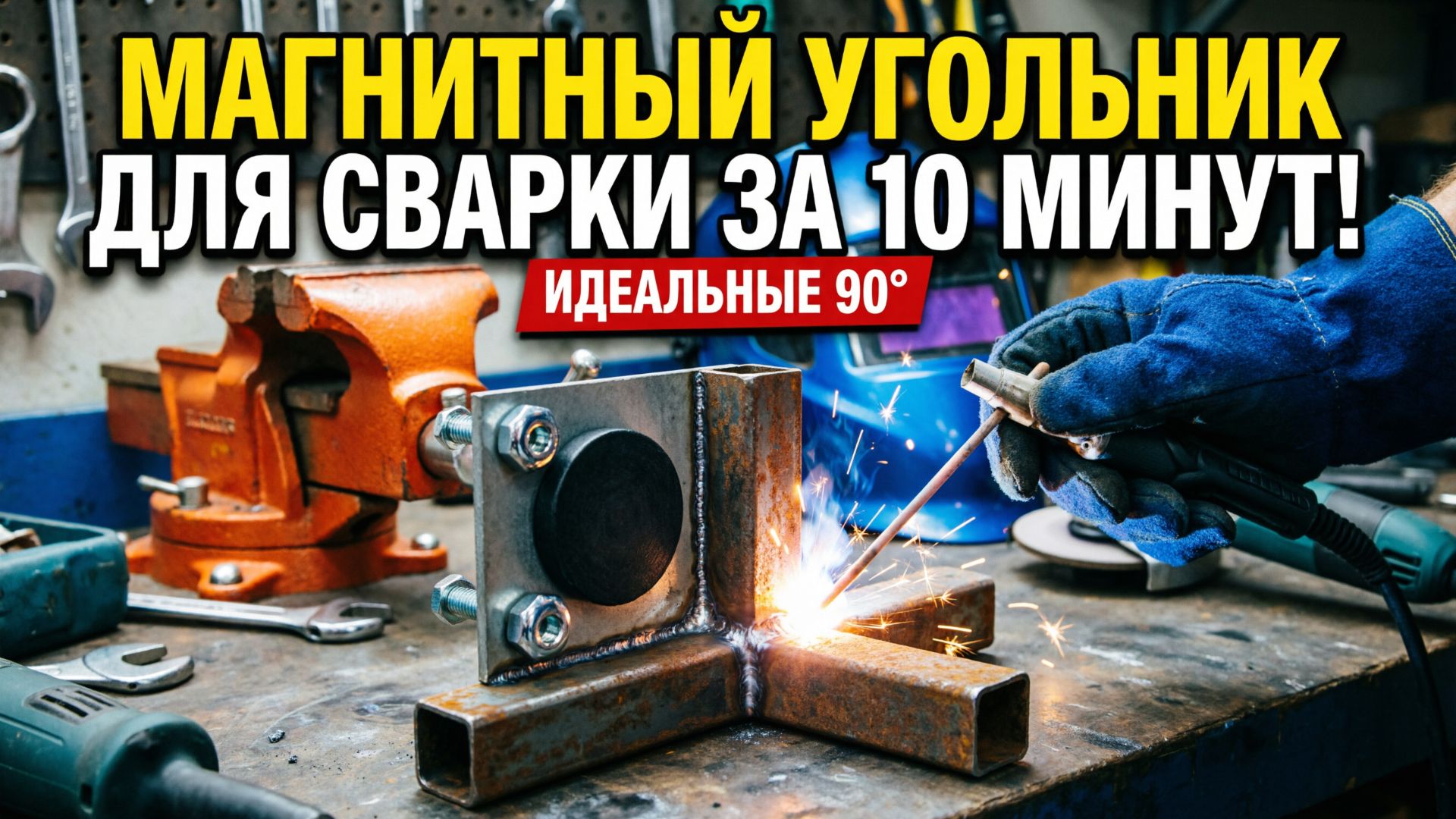 КАК ВАРИТЬ ИДЕАЛЬНЫЙ УГОЛ 90 ОДНОЙ РУКОЙ? Самодельный магнитный угольник из пластины