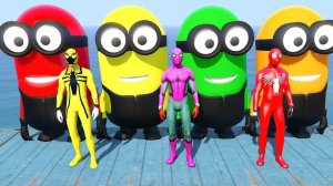 Мультик GTA 5_ Человек-паук против Красного Миньона — эпичные падения и приколы #84