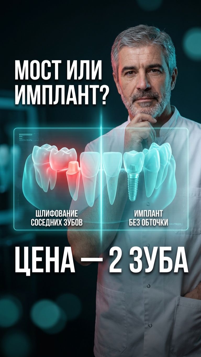 Мост или имплант: что теряете на самом деле? 🦷