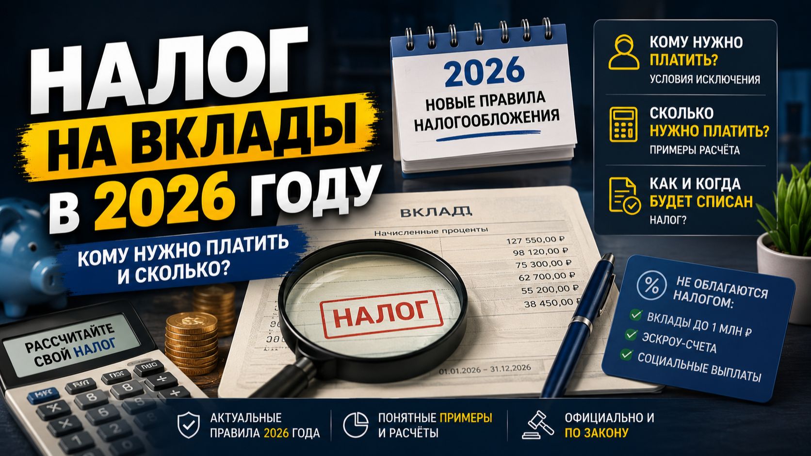 Налог на Вклады в 2026 году кому нужно платить и сколько